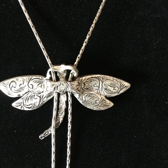 1928 Jewelry Co.VTG Dragonfly Necklace lariat look - Picture 4 of 5